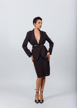 Wool Pencil Skirt – Classic High-WWool Pencil Skirtaist Office Skirt
