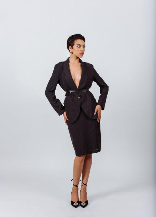 Wool Pencil Skirt – Classic High-WWool Pencil Skirtaist Office Skirt