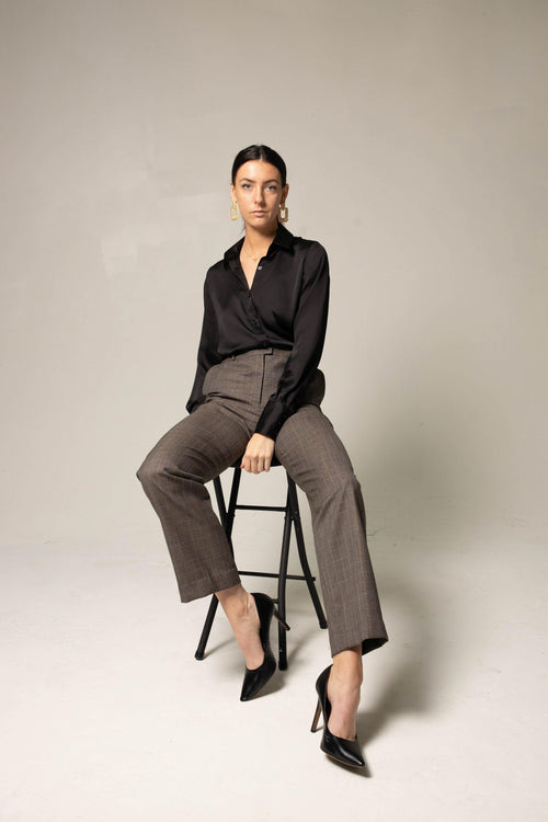 Women's Straight-Leg Wool Pants by Le Réussi®