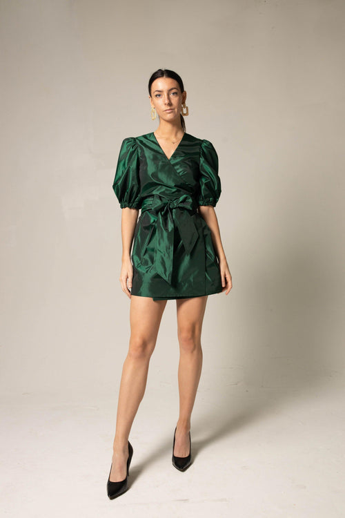 Glimmer Green Wrap Dress by Le Réussi®