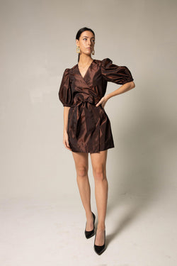 Power Bordeaux Red Wrap Dress by Le Réussi®