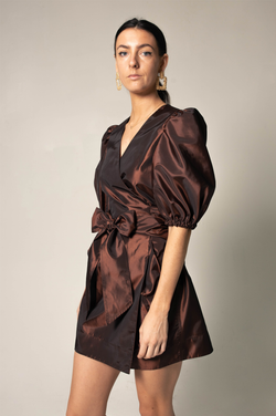 Power Bordeaux Red Wrap Dress by Le Réussi®