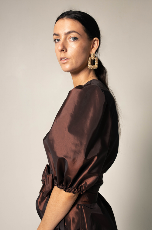 Power Bordeaux Red Wrap Dress by Le Réussi®