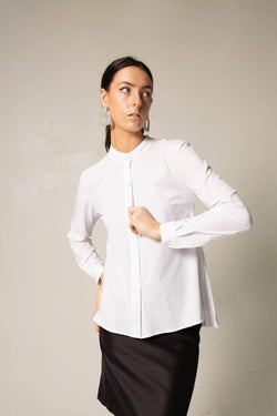 Stylish Pleated Blouse in White by Le Réussi®