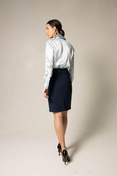 Luxe Silk Blouse in Blue by Le Réussi®