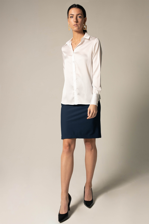 Elegance Silk Blouse in White by Le Réussi®