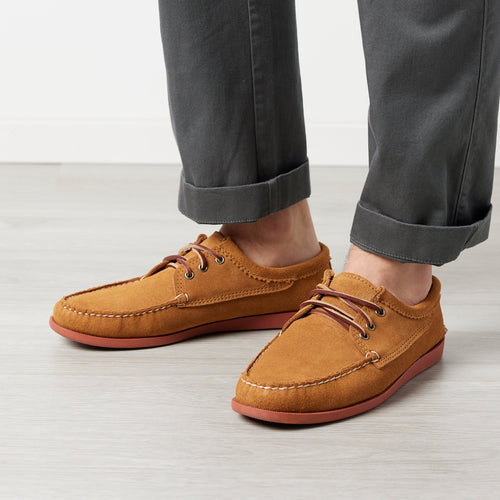In Stock Men’s Blucher Shoe: Toast Suede by Quoddy.com