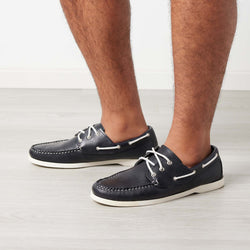 In Stock Men’s Quoddy Head Boat Shoe: Navy