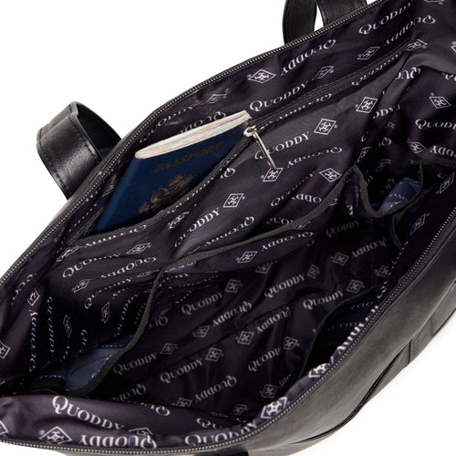 Large Multi-Pocket Tote- Black by Quoddy.com