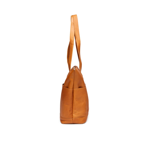 Large Multi-Pocket Tote - Tan by Quoddy.com