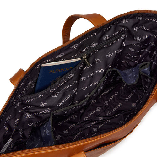 Large Multi-Pocket Tote - Tan by Quoddy.com