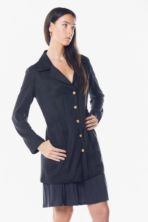 The Grace Long Blazer Dress in Black by Le Réussi®