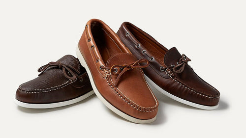 LE Men’s Canoe Shoe: Brown Pebble Boat Sole by Quoddy.com