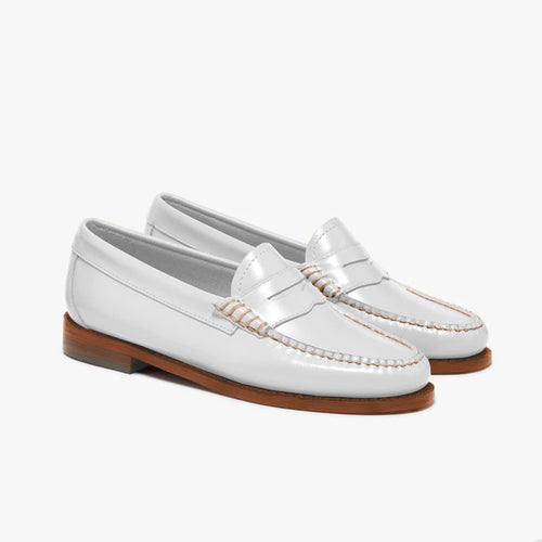 Women's Penny Polished Leather LE: White by Quoddy.com