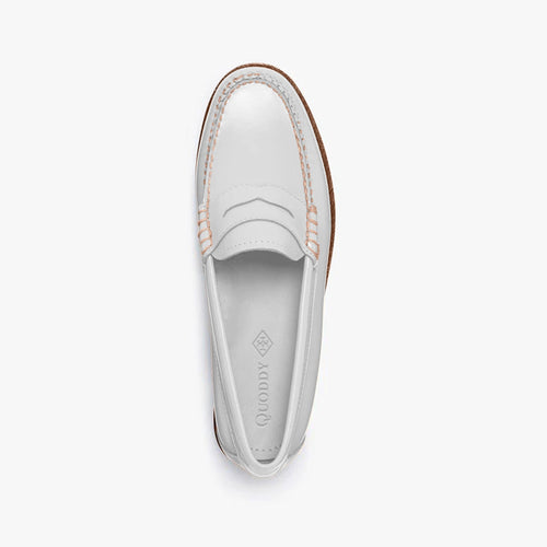 Women's Penny Polished Leather LE: White by Quoddy.com