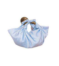 MEDIUM SIZE BABY BLUE NLA SILK KNOT BAG