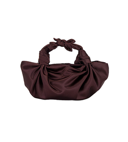 CHOCOLATE NLA SILK KNOT BAG