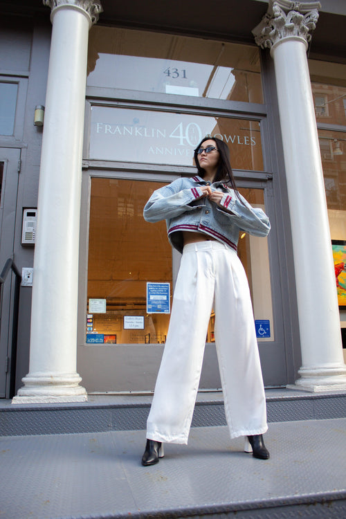 Remi White Wide-Leg Pants – Elegant Women's High-Waist Trousers
