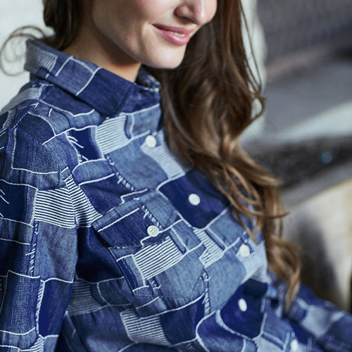 Boro Denim Shirt Woman appeal