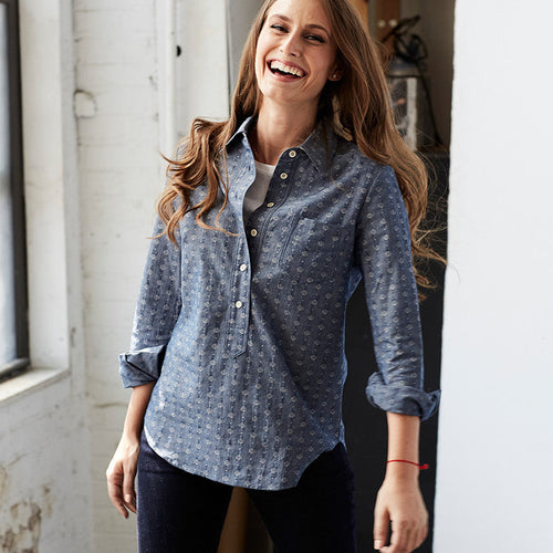 Japanese Denim Dot Popover by Bridge & Boro