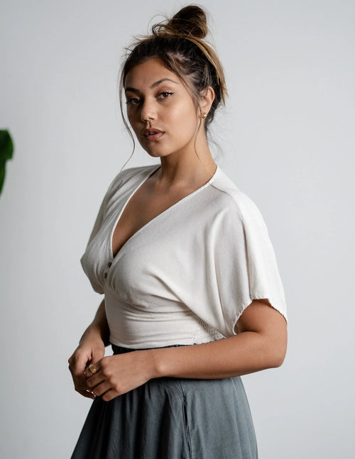 Linen Marilyn Crop Top by Sozy