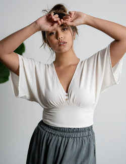 Linen Marilyn Crop Top by Sozy