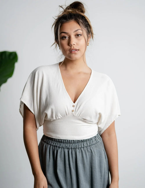 Linen Marilyn Crop Top by Sozy