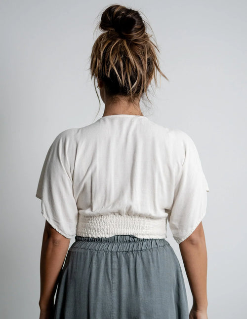 Linen Marilyn Crop Top by Sozy