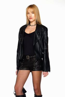 Biker Leather Jacket by Kajal New York