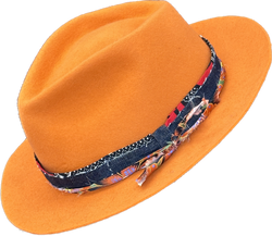 "Orange Theory" Fur Felt Hat by B.M. Franklin & Co