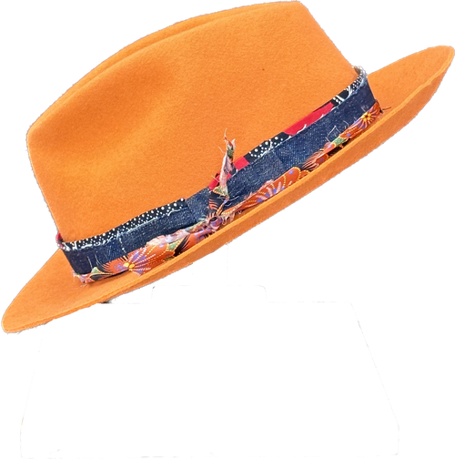 "Orange Theory" Fur Felt Hat by B.M. Franklin & Co